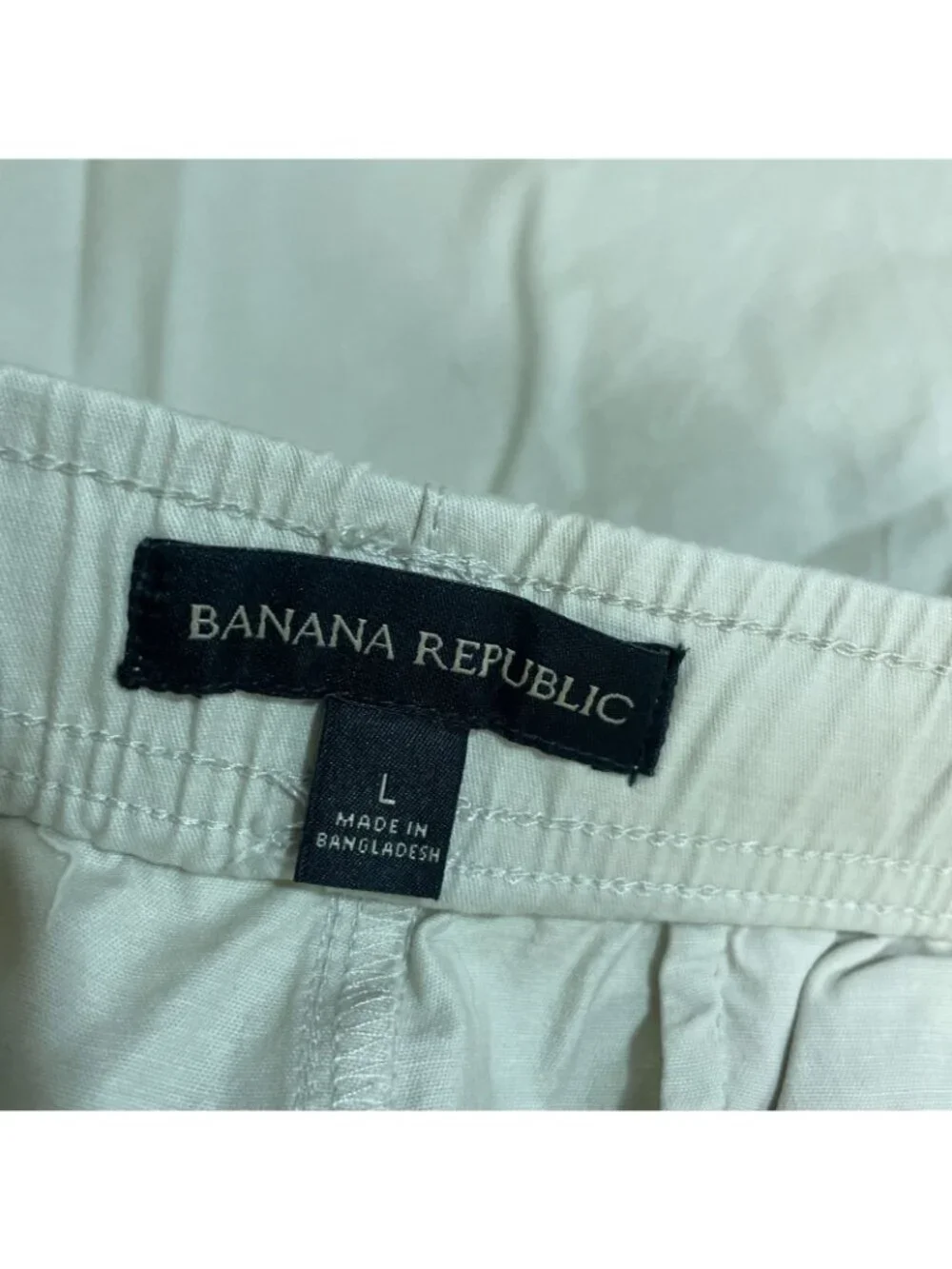 NWT Banana Republic Men's L Pull-On Shorts Tan 98% Cotton